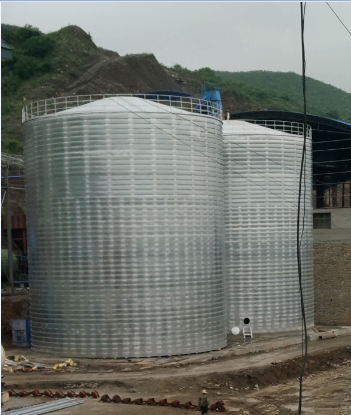 新都粮食钢板仓的安装全过程不用热焊接